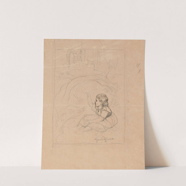 Young Girl Sitting Under a Bush (1900) by Hans Thoma