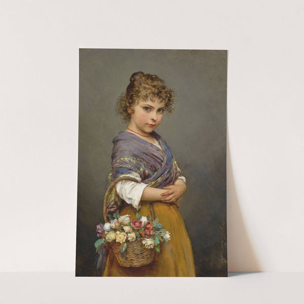 Young Girl With A Basket Of Flowers (1894) by Eugen von Blaas