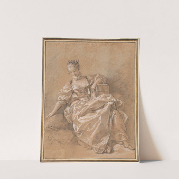 Young Girl with a Bird Cage by François Boucher