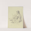Young girl with child by Jakob Becker