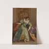 Young lady with lute by Alfonso Savini