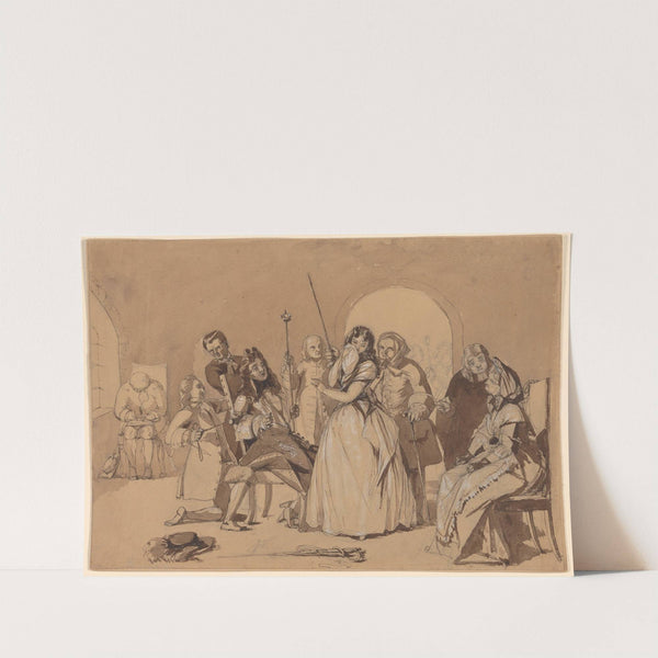 Young Man Confined to a Chair with a Young Woman Standing Before Him by Augustus Leopold Egg