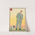 Young man in gray suit smoking a pipe and looking at a dog by John Sheridan