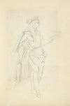 Young man wearing long shawl draped around his shoulder and hips