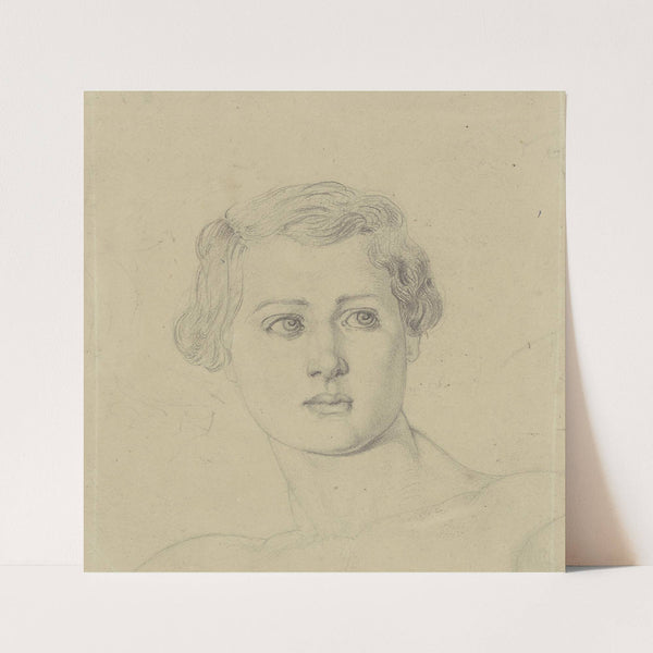 Young man’s head en face by Jakob Becker
