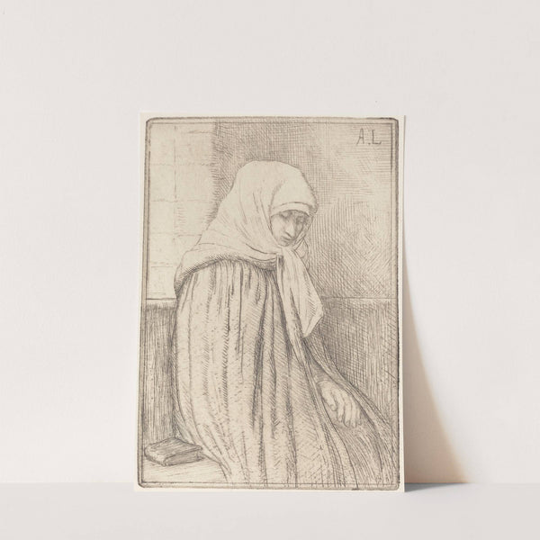 Young Peasant Seated in a Church (Jeune paysanne assise dans une eglise) by Alphonse Legros