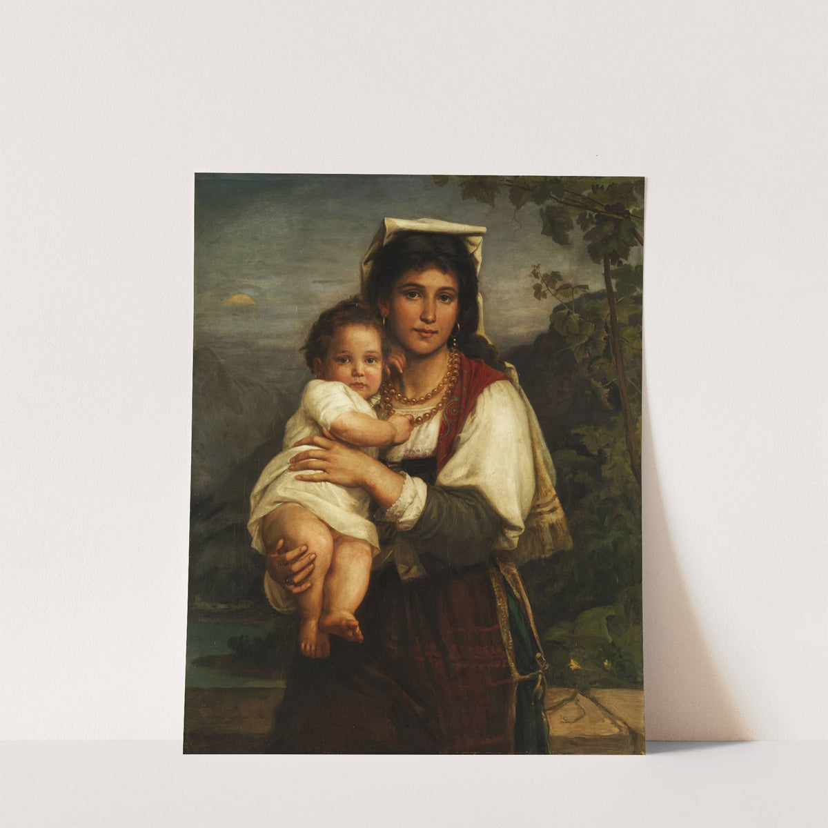 Young Roman woman with child – as Madonna Sistina (1877) by Carl Bertling