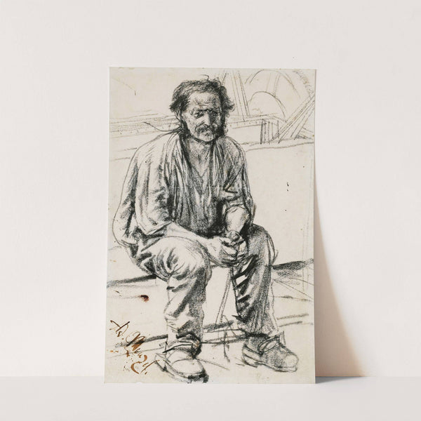 Young Seated Worker by Adolph von Menzel