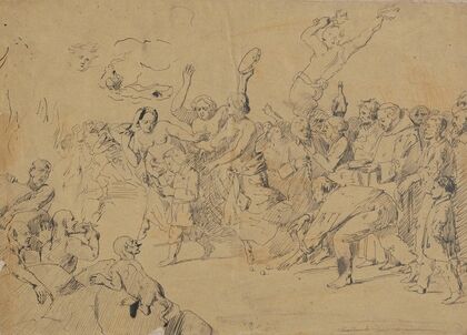 Young Twardowski goes to Hell for his father’s cirograph, illustration to Józef Ignacy Kraszewski’s novel “Master Twardowski” (chapter IV) (1858)