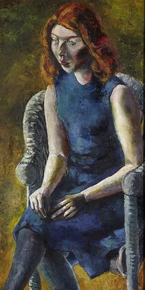 Young Woman in a Wicker Chair — size preview