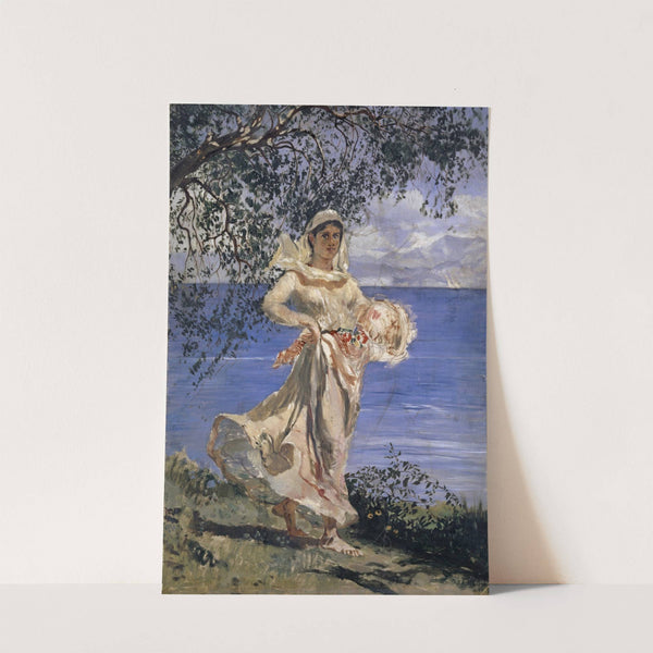 Young Woman in Full Figure at a Lake-shore (Diamantina) by Frank Buchser