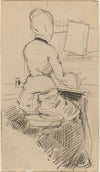 Young Woman Seated at a Piano (recto)