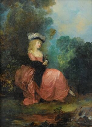 Young Woman Seated In a Park — size preview