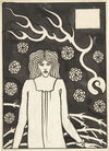 Young Woman Surrounded by Briars, Lightning and Roses