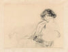 Young woman with a bow in her hair sitting on a chair (1905)