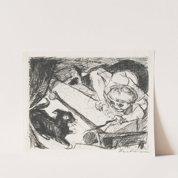 Young Woman with Cat (1916) by Max Beckmann