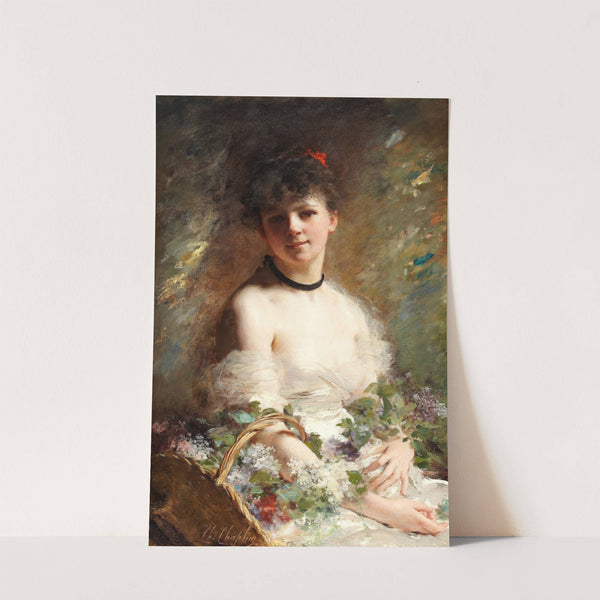 Young Woman with Flower Basket by Charles Chaplin