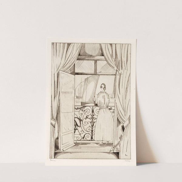 Zeezicht door een raam (1923) by Jean-Émile Laboureur