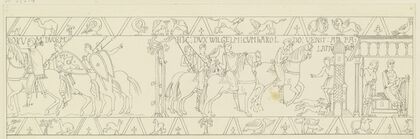Zeichnung nach dem Bildteppich von Bayeux