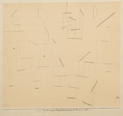 Zeichnung zum Wandbild aus dem Tempel der Sehnsucht dorthin (Drawing for Mural of the Temple of Desire thither) (1922)