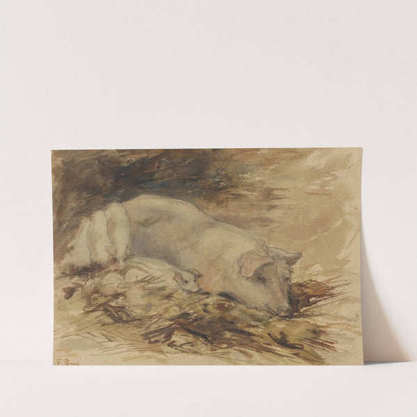 Zeug met biggen (1872 - 1944) by Frans Smissaert