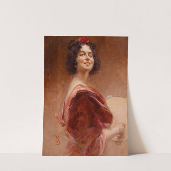 Zigeunerin mit Tambourin by Alois Hans Schram