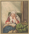 Zijn moeder, in de bijbel lezend
