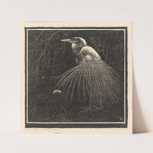 Zilverreiger in de wind (1892-1940) by Henri Verstijnen