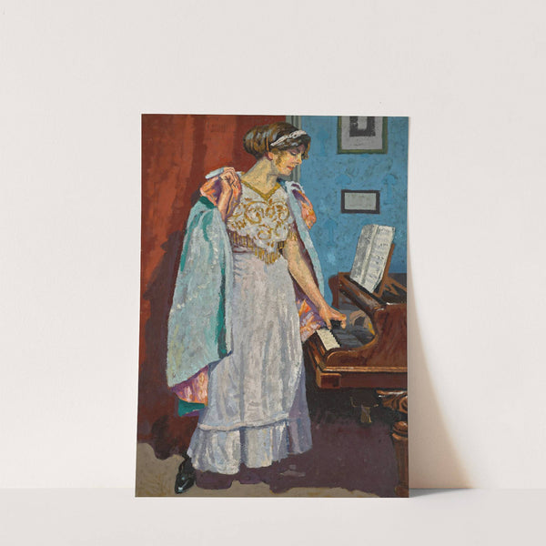 Zina Ogilvie, the artist&#039;s wife, at the piano by Malcolm Drummond