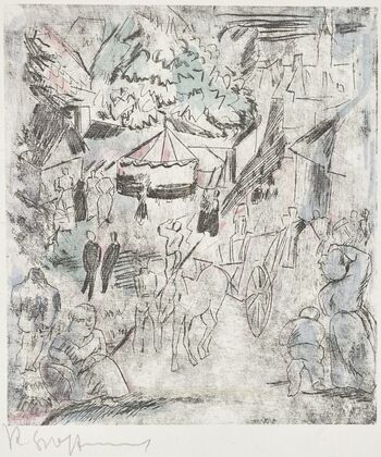 Zirkuszelt auf Rummelplatz (1910-1912)