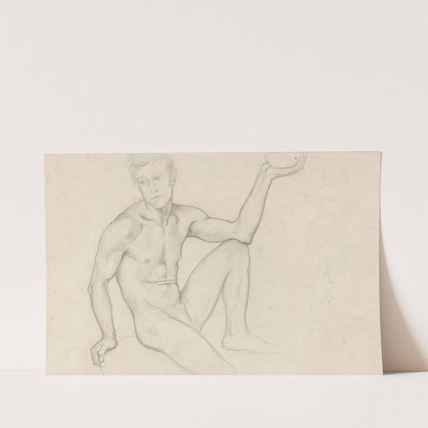 Zittend mannelijk naakt met schaal (1878 - 1938) by Richard Nicolaüs Roland Holst