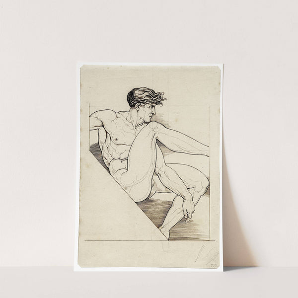 Zittende figuur: detail plafond Sixtijnse Kapel by David Humbert de Superville