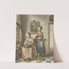 Zittende vrouw met dienstmeid, een brief lezend by Willem Joseph Laquy