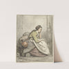 Zittende vrouw met een koperen ketel by Abraham Van Strij