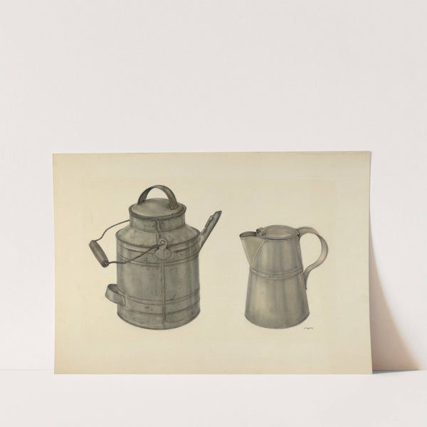 Zoar Tin Coffee Pot and Pail by John Wilkes