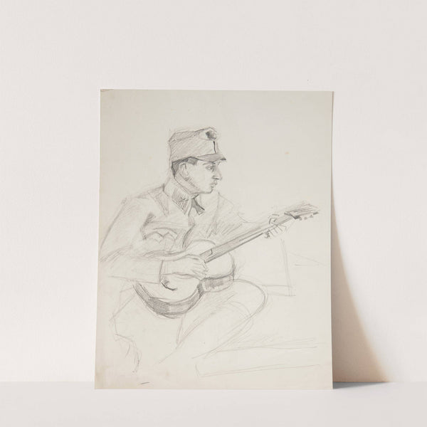 Żołnierz Legionu Ukraińskich Strzelców Siczowych (1914-1920) grający na gitarze (1914-1918) by Ivan Ivanec