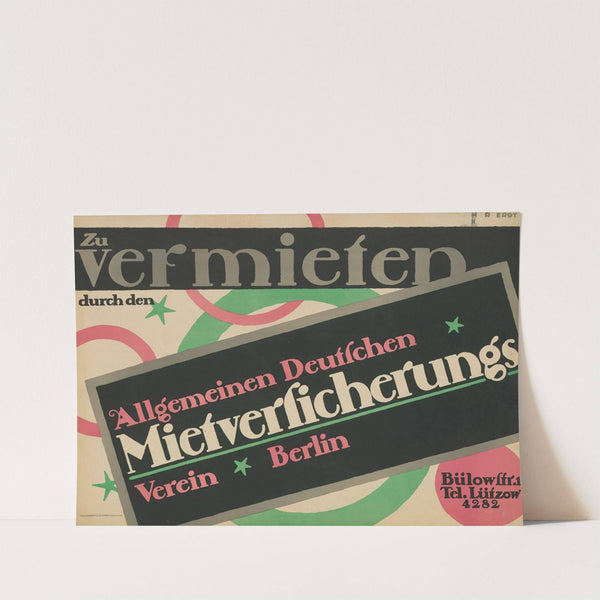 Zu vermieten durch den Allgemeinen Deutschen Mietversicherungsverein (1911) by Hans Rudi Erdt