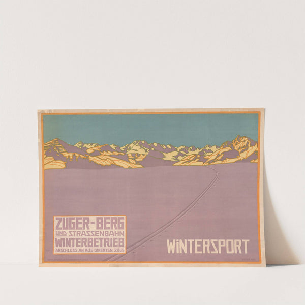 Zuger-Berg und Strassenbahn, Wintersport by Walther Koch