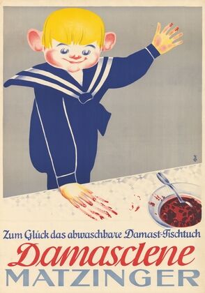 Zum Glück das abwaschbare Damast-Tischtuch – Damaslene Matzinger (circa 1935)