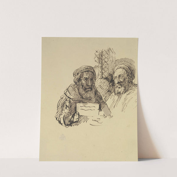 Zwei alte Herren im Gespräch über ein Schriftstück by Carl Friedrich von Rumohr
