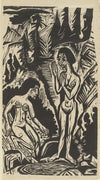 Zwei badende Frauen im Felsenbach (1921)