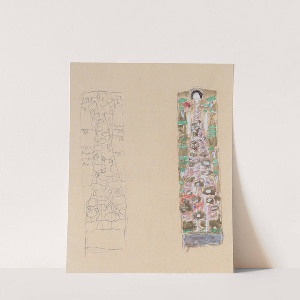 Zwei Entwürfe zum Schmuckblatt für Otto Wagner by Gustav Klimt
