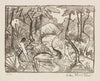 Zwei Figuren am Waldbach 2 (Waldlandschaft)