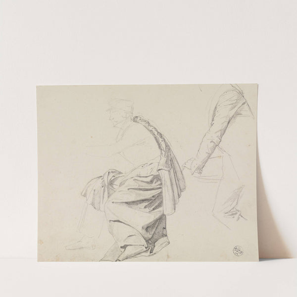 Zwei Figuren- und Gewandstudien by Friedrich Mosbrugger