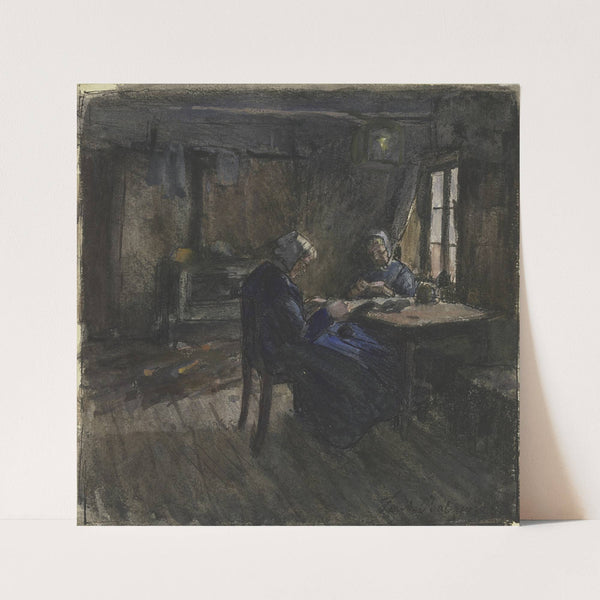 Zwei lesende Frauen in einem Zimmer (1902) by Ferdinand Balzer