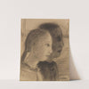 Zwei Mädchenköpfe im Profil nach rechts by Paula Modersohn-Becker