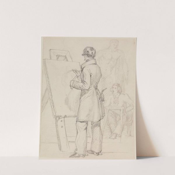 Zwei Maler, im Atelier zeichnend by Friedrich Mosbrugger