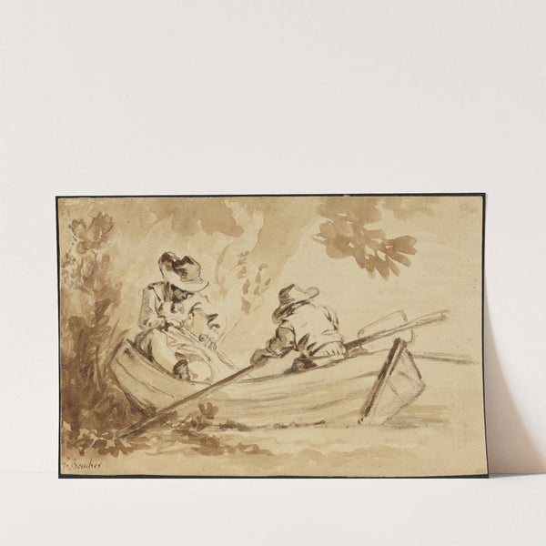Zwei Männer im Ruderboot by François Boucher