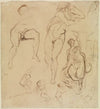 Zwei männliche und sechs weibliche Figuren (ca 1833)