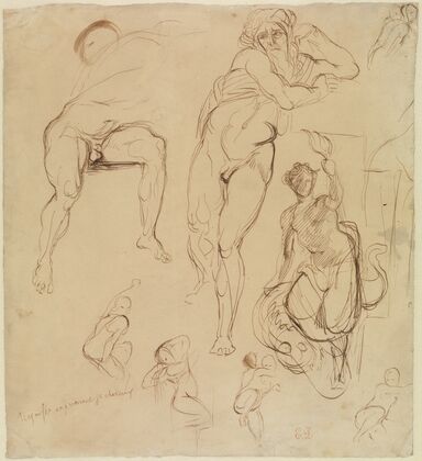 Zwei männliche und sechs weibliche Figuren (ca 1833)